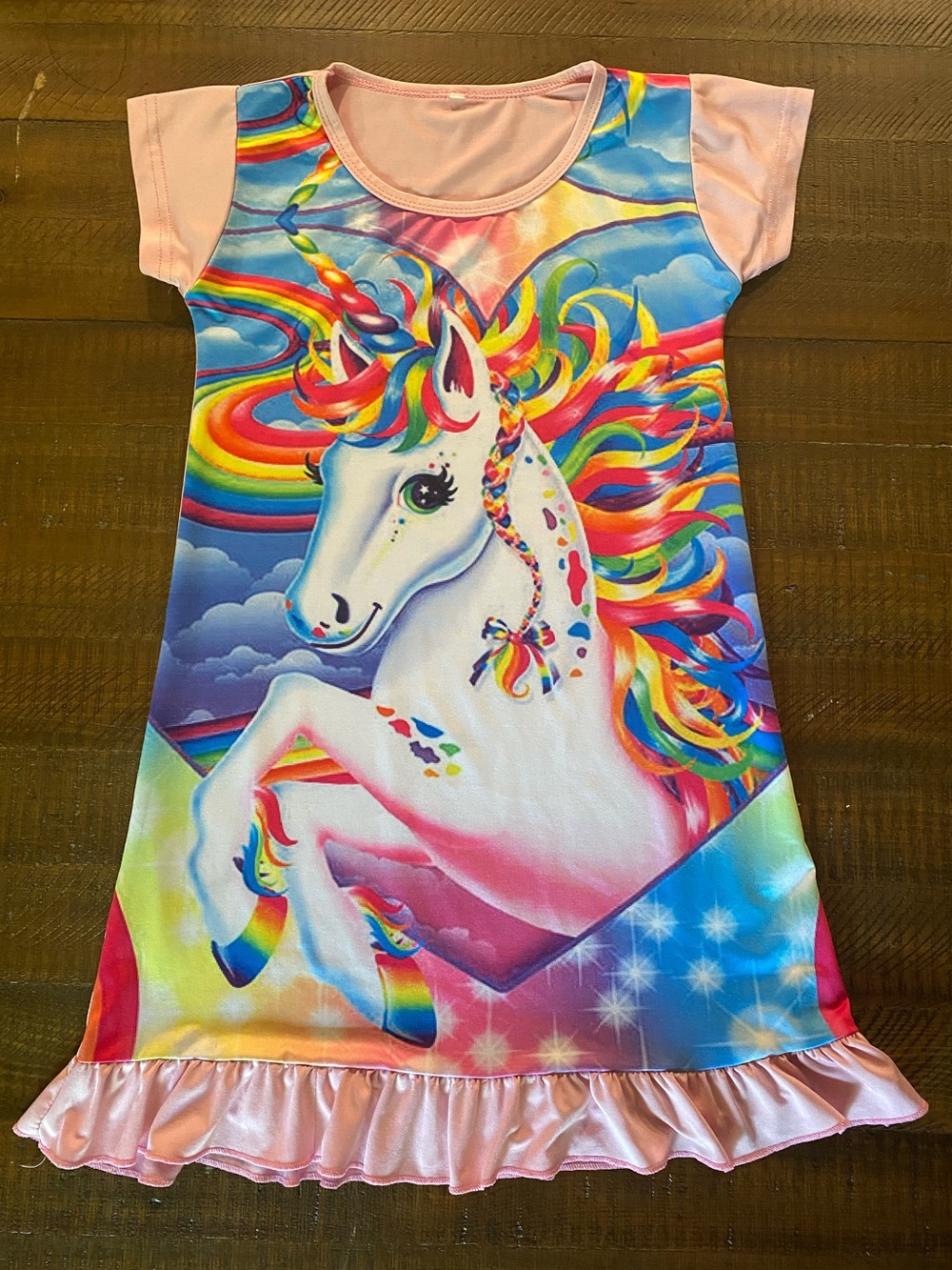 Girls Rainbow Unicorn Nightgown Pajama